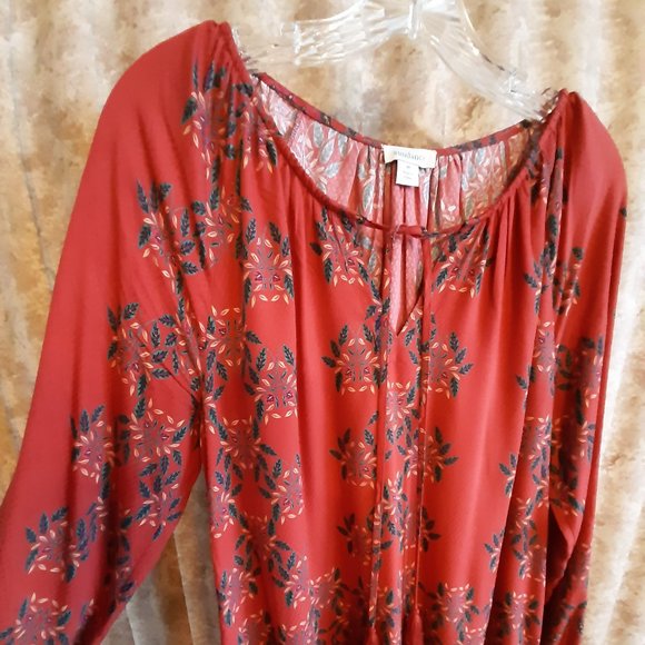 EUC Sundance red printed tunic blouse size… - Picture 4 of 4